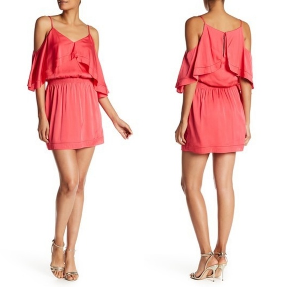 trina turk cold shoulder dress